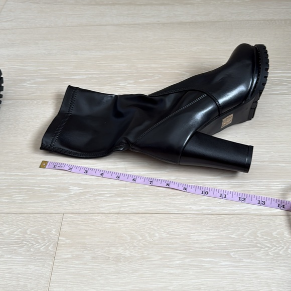 Sleek Black Faux High Heel Boots for Women - Picture 11 of 11